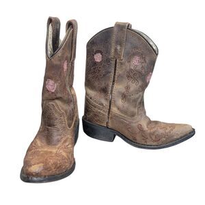 Smoky Mountain Leather Boots‎ Cowboy Western Floral Pattern Kids Girls 11.5 R